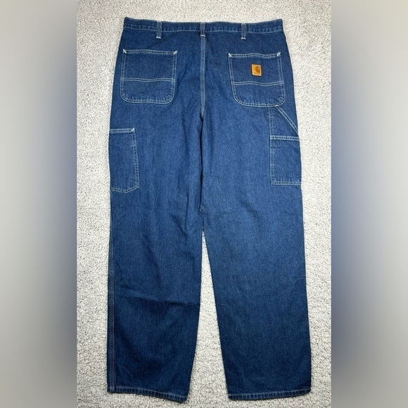 Carhartt Pants Mens 38 x 32 Blue Jeans Dungaree Fit Cotton Casual Work Utility - Picture 4 of 4